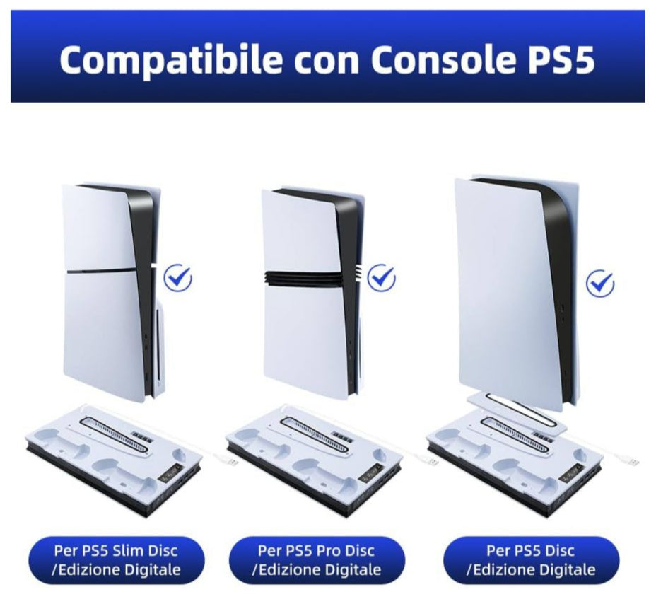 PS5 - HULTRA Stazione Ricarica e Raffreddamento