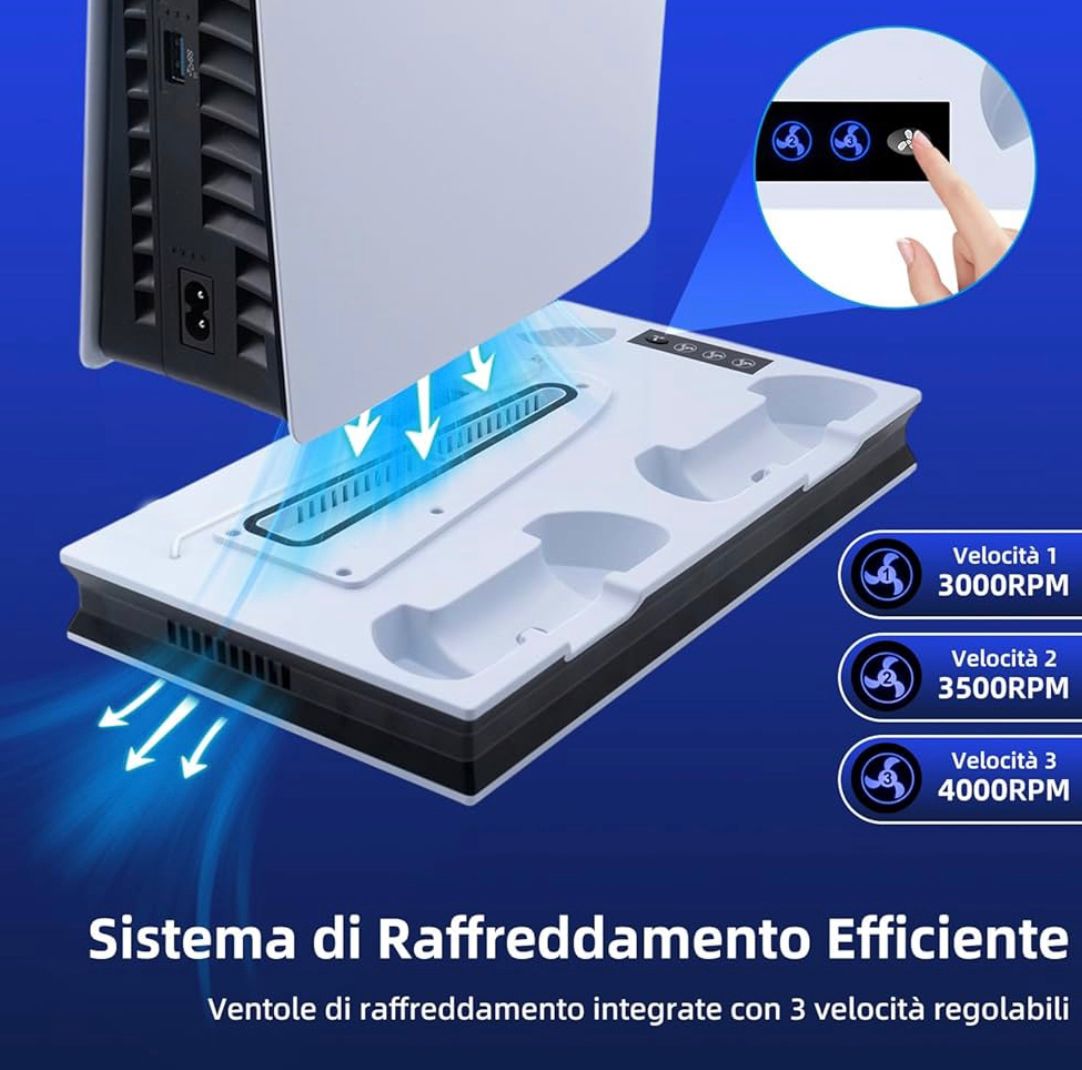 PS5 - HULTRA Stazione Ricarica e Raffreddamento